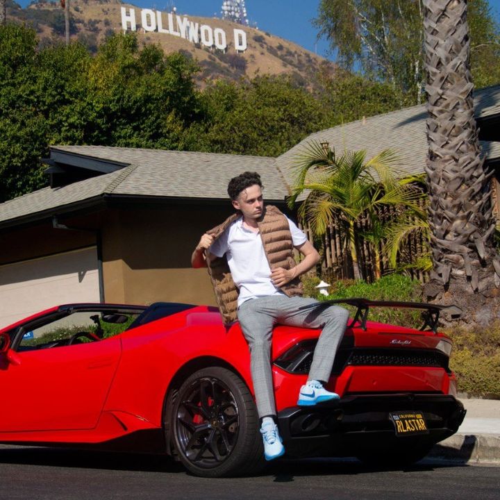 photoshoot man lamborghini hollywood sign