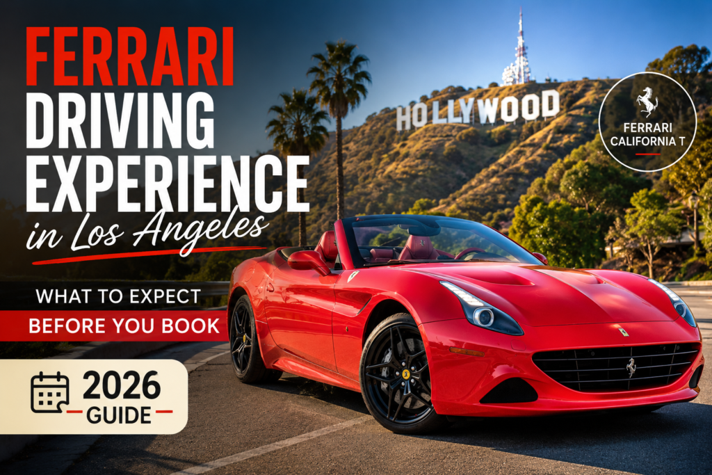 blog banner for Ferrari Driving Experience in Los Angeles What to Expect Before You Book (2026 Guide)