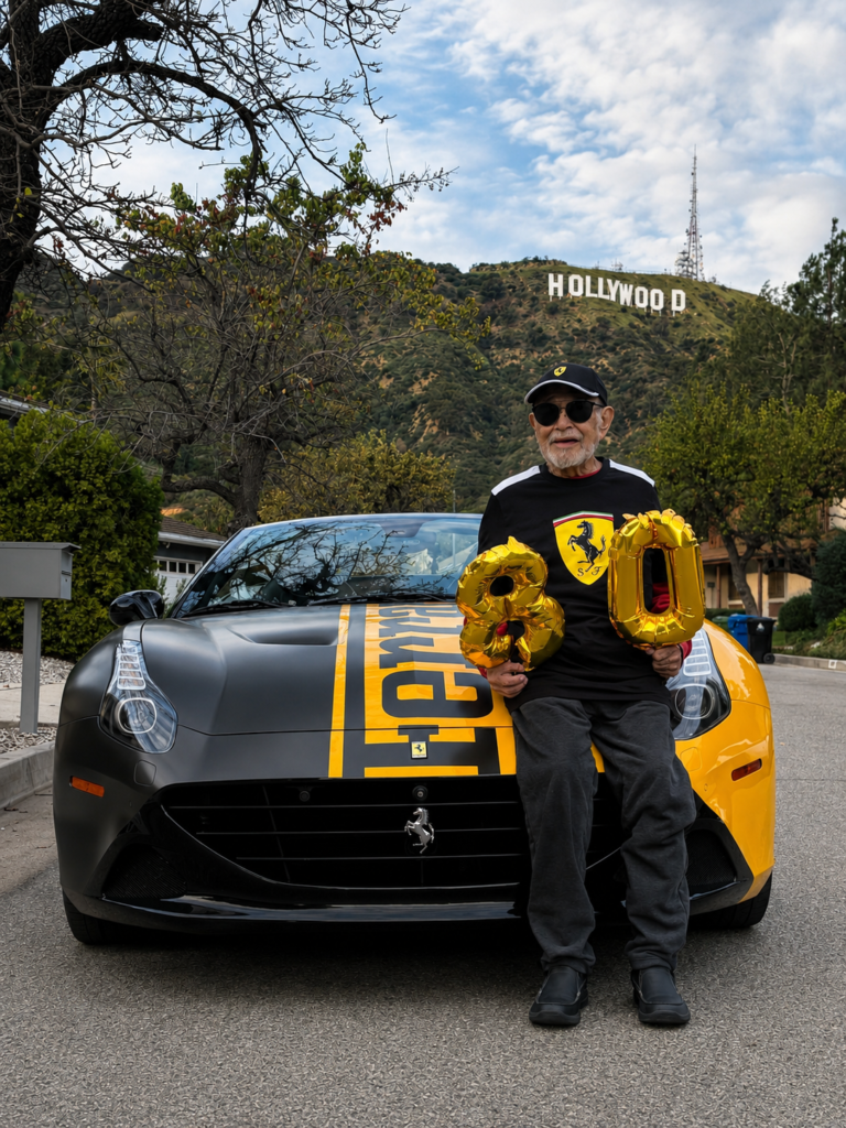 Black and yellow Ferrari_80th birthday_50 min Hollywood Sign experience