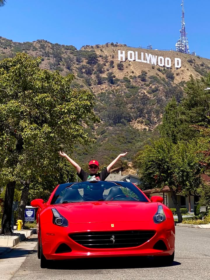 Red Ferrari Birthday boy August 1 2025 50min Hollywood Sign experience
