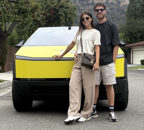 Cybertruck Los Angeles Ride Like A Star Hollywood Sign Driving Experience couple