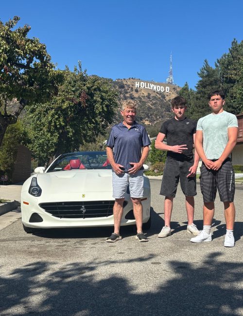 Ferrari white Los Angeles Driving Experience I Ride Like A Star family