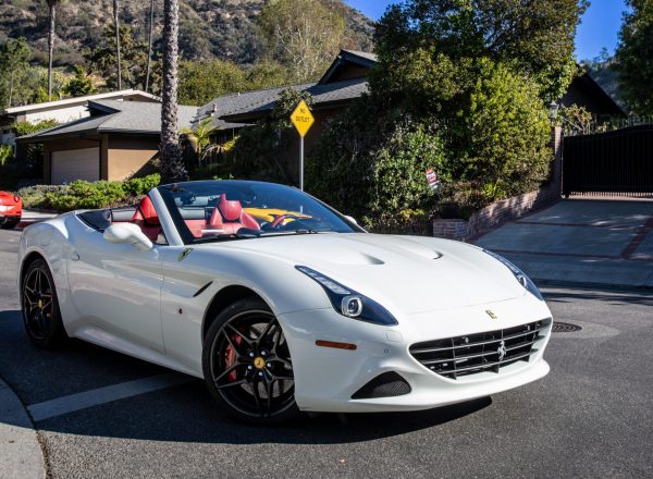 IRLS Ferrari Cal T white Hollywood Sign driving experience los angeles