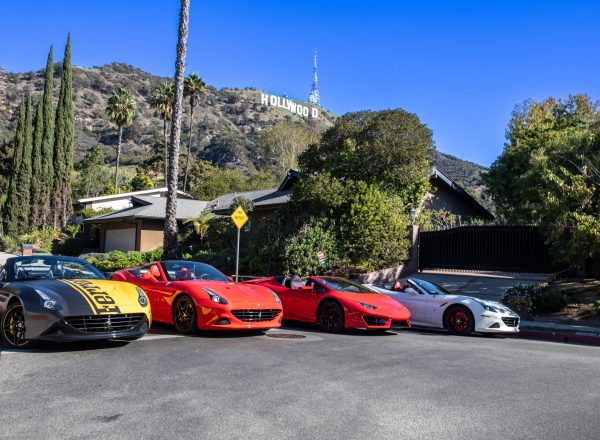 IRLS Fleet Front Ferrari Lamborghini Hollywood Sign