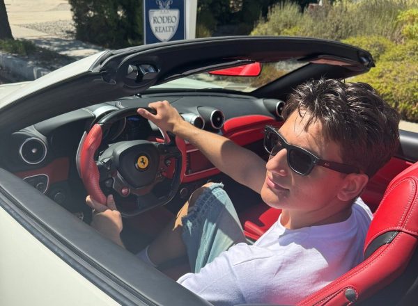 man white ferrari hollywood sign los angeles driving experience ride like a star