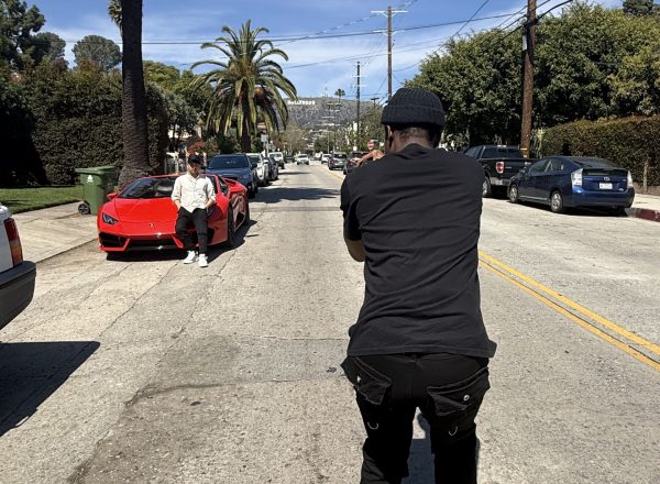 Photoshoot Lamborghini man shooting photo red driving experience los angeles hollywood ride like a star